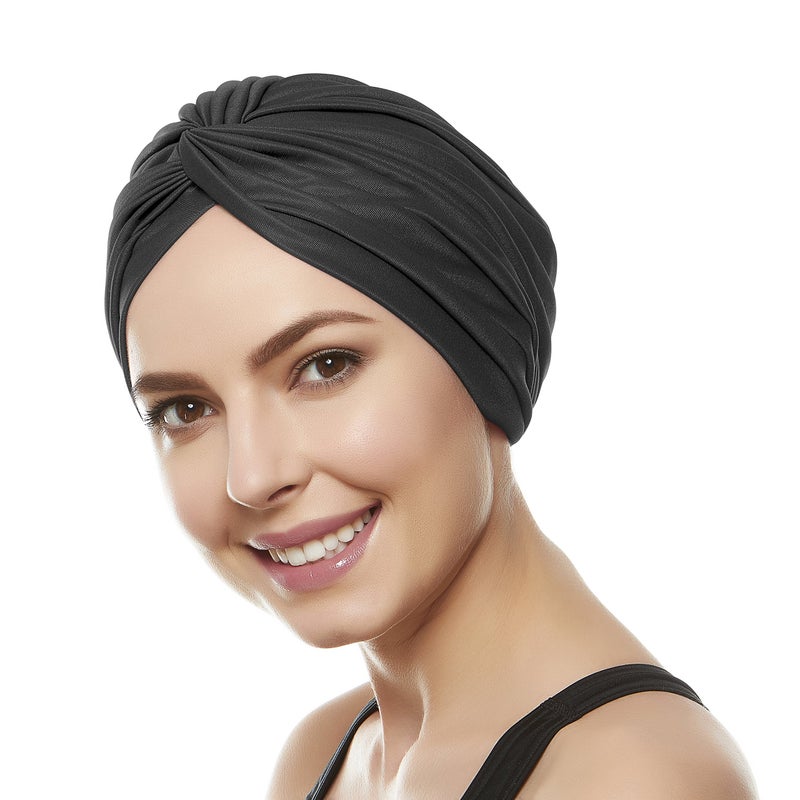 Beemo Womenâ€™s Swim Bathing Turban - Black - Image 2